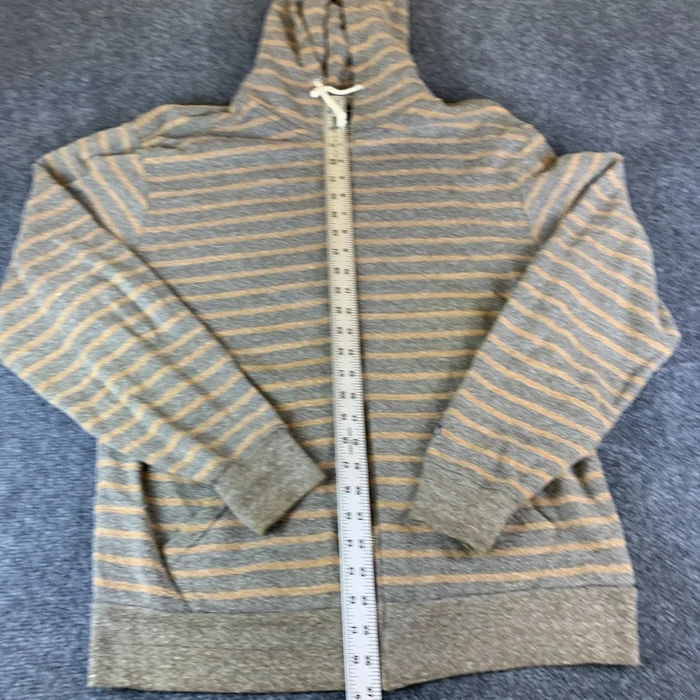 The North Face Hoodie Mens Large Gray Brown Striped Full Zip Good Outdoor Pocket